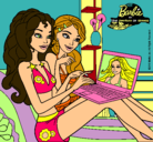 Dibujo Barbie chateando pintado por joly