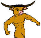 Dibujo Cabeza de búfalo pintado por rivera