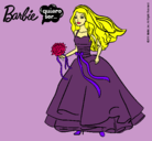 Dibujo Barbie vestida de novia pintado por guardado