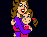 Dibujo Madre e hija abrazadas pintado por Gabyy12