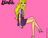 Dibujo Barbie sentada pintado por valAmor