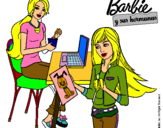 Dibujo Barbie y su hermana merendando pintado por gabuch
