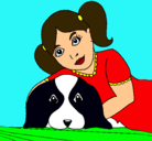 Dibujo Niña abrazando a su perro pintado por CeeSiaa