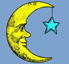 Dibujo Luna y estrella pintado por chofi