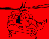 Dibujo Helicóptero al rescate pintado por avion