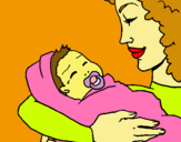 Dibujo Madre con su bebe II pintado por Sofii_