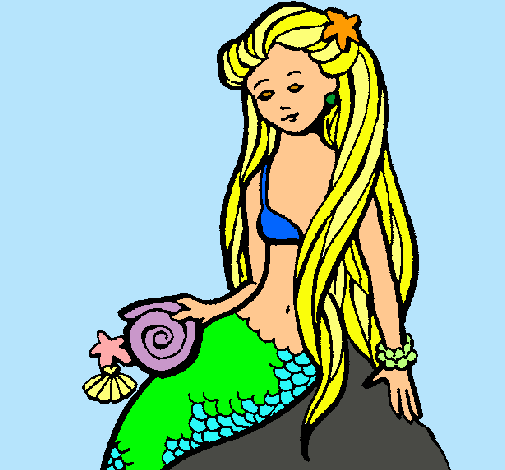Dibujo Sirena con caracola pintado por lizbeth24