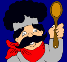 Dibujo Chef con bigote pintado por manusanmi