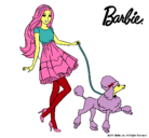 Dibujo Barbie paseando a su mascota pintado por aljb