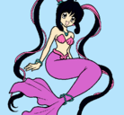 Dibujo Sirena con perlas pintado por nancyfabia