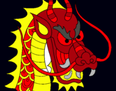 Dibujo Cabeza de dragón pintado por stefanis