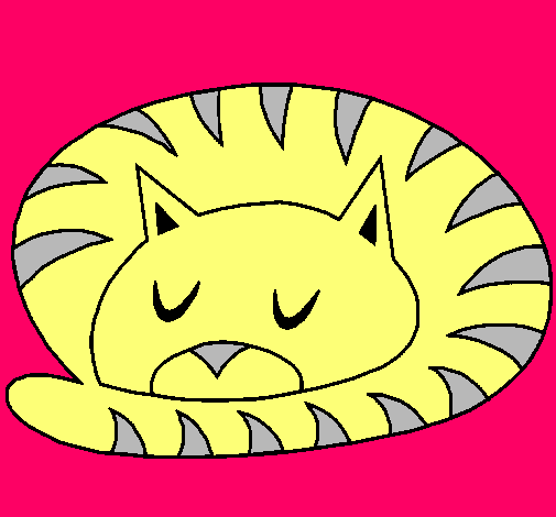 Dibujo Gato durmiendo pintado por valen10