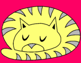 Dibujo Gato durmiendo pintado por valen10