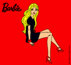 Dibujo Barbie sentada pintado por amalia