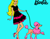 Dibujo Barbie paseando a su mascota pintado por cece