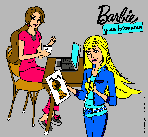 Dibujo De Barbie Y Su Hermana Merendando Pintado Por Zaymarie En Dibujos Net El D A A