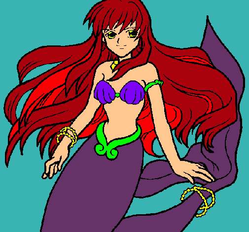 Dibujo Sirena pintado por giza