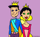 Dibujo Príncipe y princesa pintado por beyota
