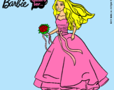 Dibujo Barbie vestida de novia pintado por prinsesita