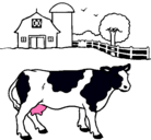 Dibujo Vaca pasturando pintado por bendito