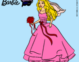 Dibujo Barbie vestida de novia pintado por paluna