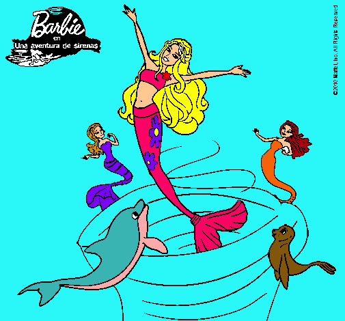 Barbie sirena contenta