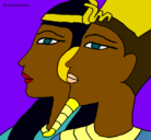 Dibujo Ramsés y Nefertiti pintado por LIYU