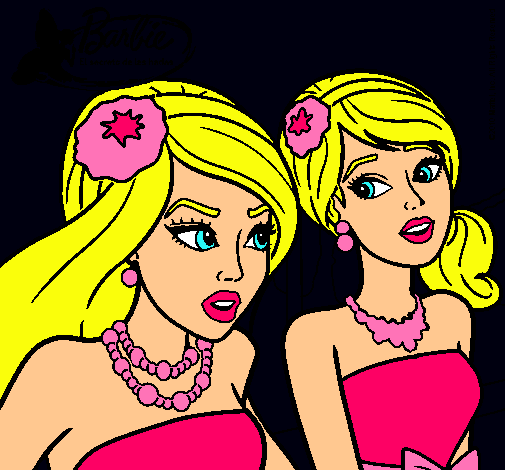 Dibujo Barbie y su amiga pintado por Amyluz