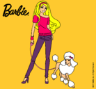 Dibujo Barbie con look moderno pintado por giza