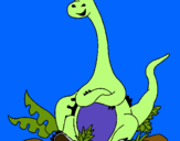 Dibujo Diplodocus sentado pintado por jotate
