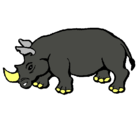 Dibujo Rinoceronte pintado por jfkfk