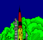 Dibujo Lanzamiento cohete pintado por christophere