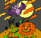 Dibujo Paisaje de Halloween pintado por titito