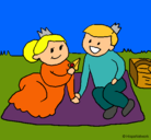 Dibujo Príncipes de picnic pintado por monina