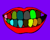 Dibujo Boca y dientes pintado por ABRIL99