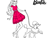 Dibujo Barbie paseando a su mascota pintado por wasereta