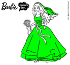 Dibujo Barbie vestida de novia pintado por yayayay