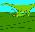 Dibujo Familia de Braquiosaurios pintado por luis
