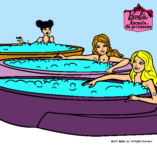 Barbie y sus amigas en el jacuzzi