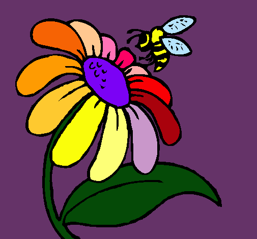 Dibujo Margarita con abeja pintado por 14785