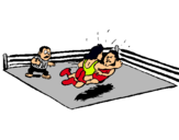 Dibujo Lucha en el ring pintado por harriet