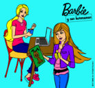 Dibujo Barbie y su hermana merendando pintado por lucy12085