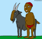 Dibujo Cabra y niño africano pintado por 6539136