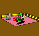 Dibujo Lucha en el ring pintado por mmmmmmmmmmmm