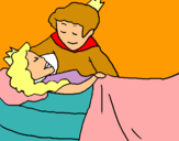 Dibujo La princesa durmiente y el príncipe pintado por bainilla 