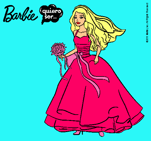 Dibujo Barbie vestida de novia pintado por Stepii9
