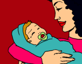 Dibujo Madre con su bebe II pintado por jessica1