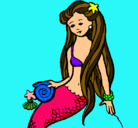 Dibujo Sirena con caracola pintado por CeeSiaa