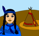 Dibujo India y tepee pintado por Raskol