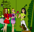 Dibujo Barbie de compras con sus amigas pintado por Emilya